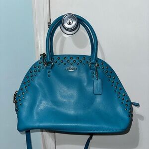 Coach Teal Studded Satchel